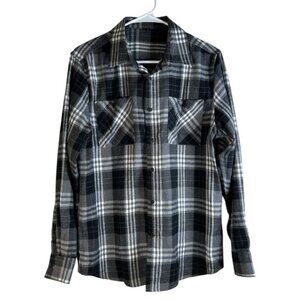 Mens Flannel Shirts Long Sleeve Regular Fit Lightweight Plaid Button Down Size S